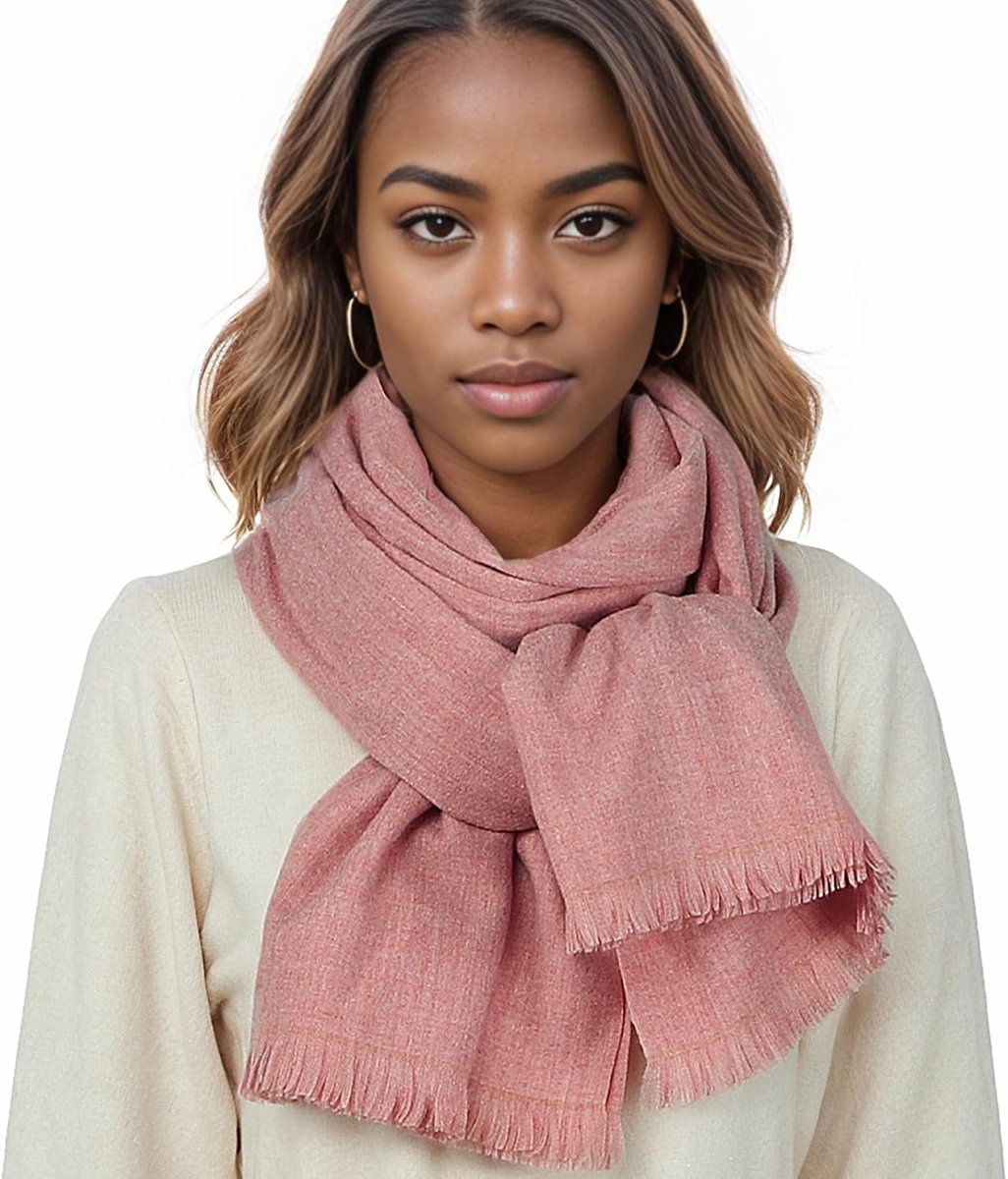 sjaal dames grote winter warme sjaal wrap stola voor vrouwen avondjurk bruiloft sjaal, roze-1, L
