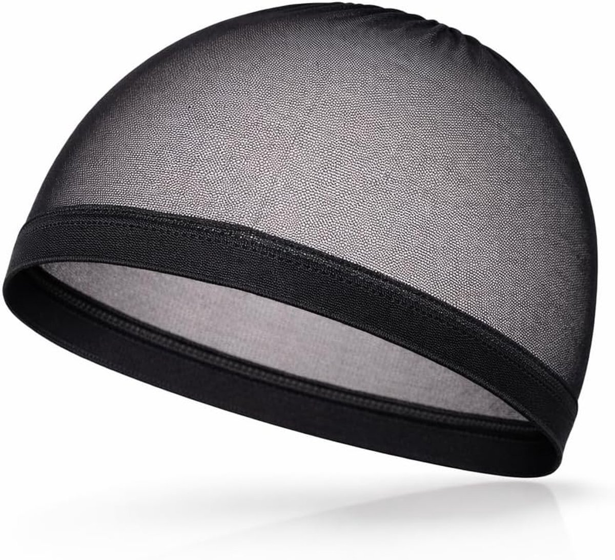 Set van 2 pruikkapjes, nylon netcaps, kanten onderkap voor pruikdragers, in verschillende uitvoeringen (nylon - zwart)