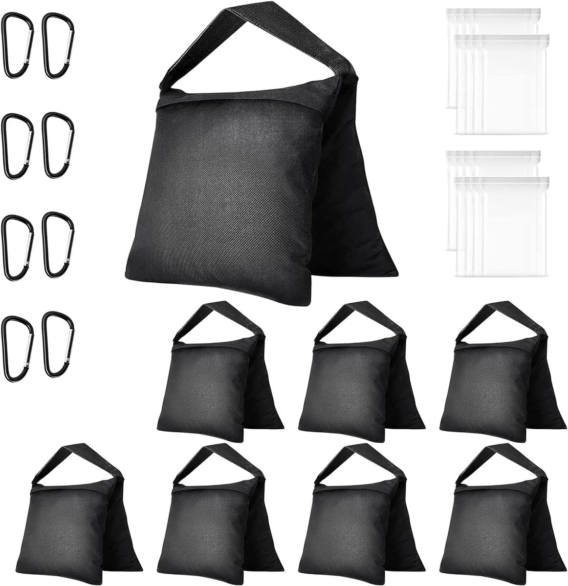 Zandzakken 8 Stuks Voor Statieffotografie 25 x 51 cm | Nylon Contragewichten, Verzwaard, Afspanning, Enkele Bespanning