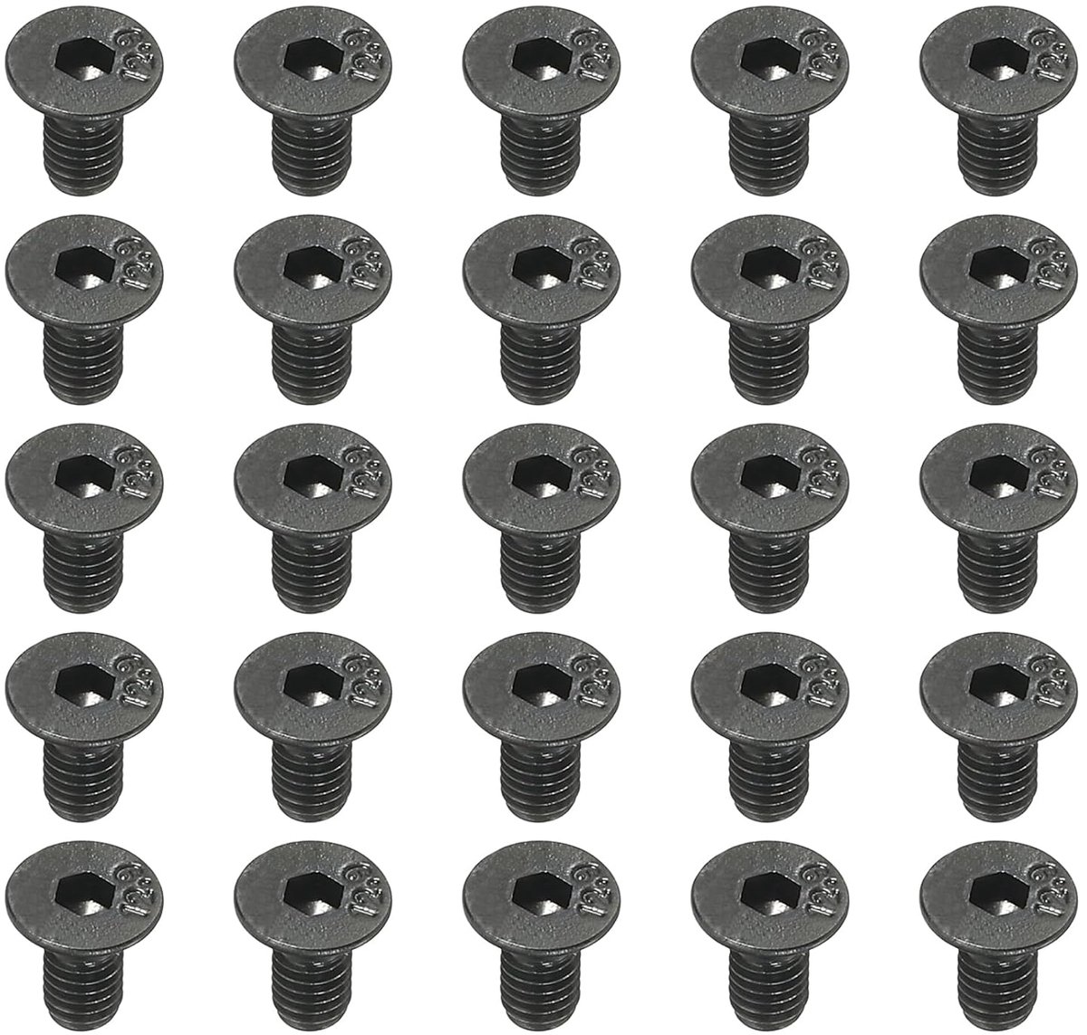 M3 x 6 mm platte kopschroeven met binnenzeskant, 100 stuks verzonken kopschroeven van middelhoog koolstofstaal, zeskantschroeven, volledige schroefdraad, oxide zwart, graad 10,9