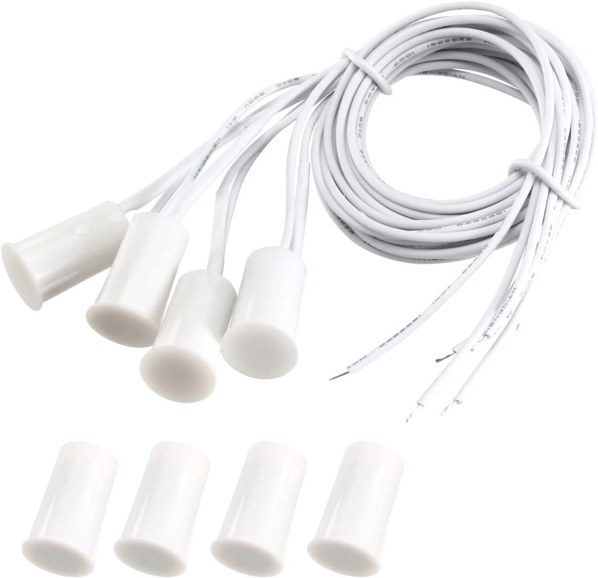 Deur Contact Sensor - Magneetschakelaar - Beveiliging Huis - Normaal Open Contact - 4 Stuks - Wit