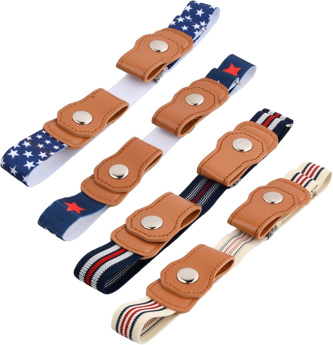 Riemen zonder gesp, gespvrije kinderriem, verstelbare elastische riem, onzichtbare riem, stretch voor jongens, meisjes, jeans, broeken, jurk, Meerkleurig, 50-53cm(adjustable to