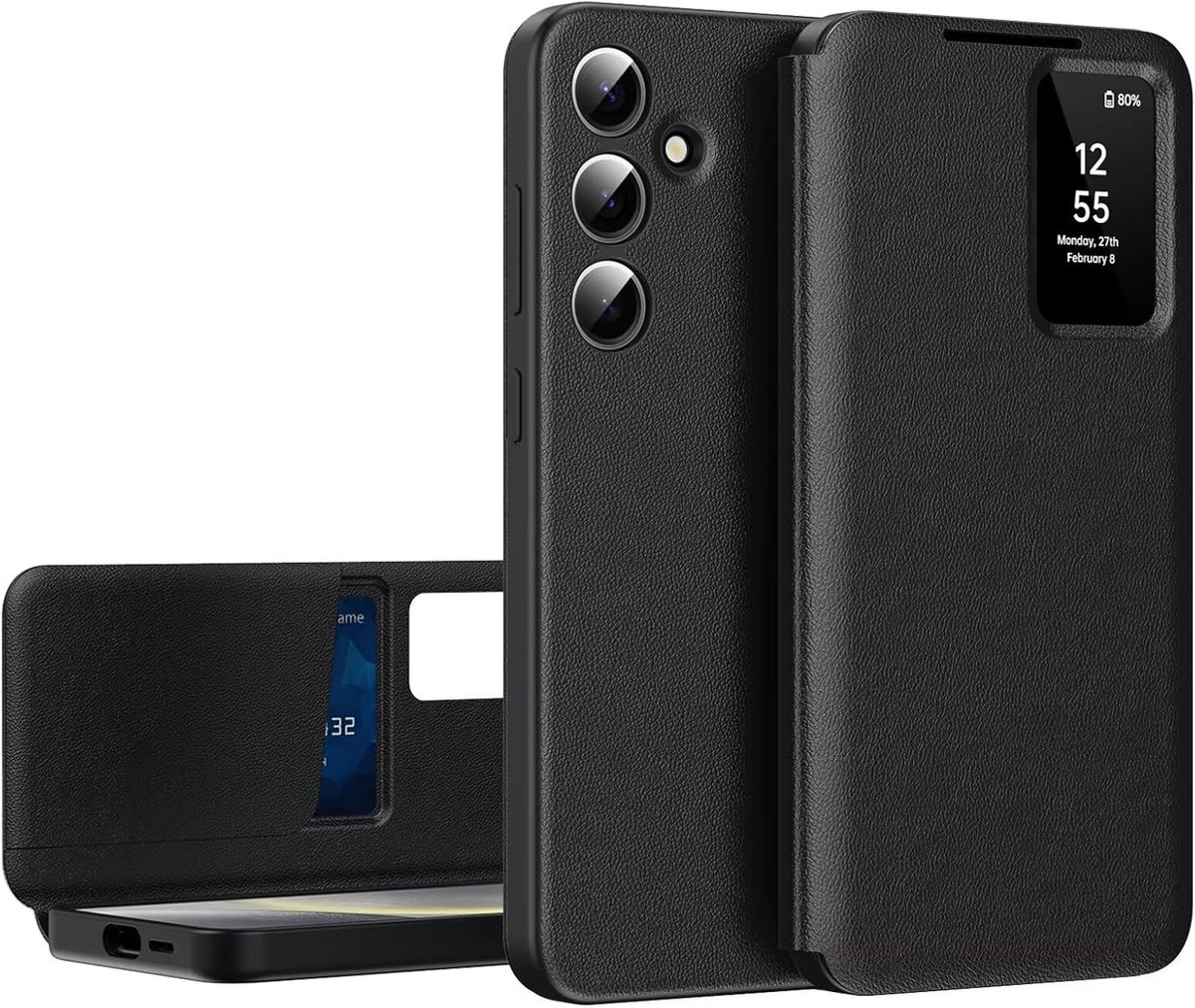 Flip Hoesje voor Samsung Galaxy S25 Fe, Intelligent Leer Case
