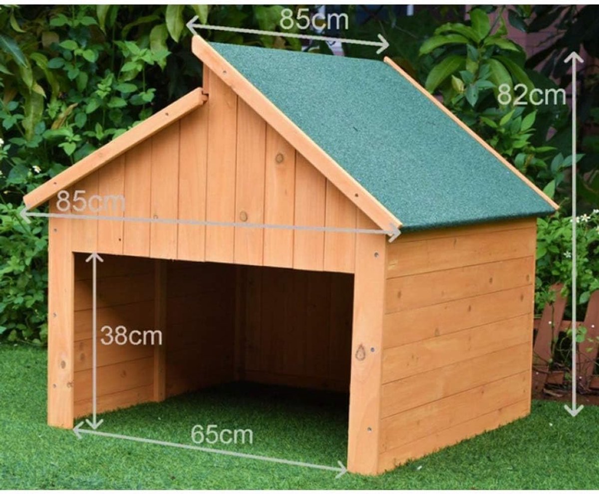 SnelShoppen - Melko Mährobotergarage Carport Houten Overkapping voor Robotmaaier 85 x 85 x 82.5 cm - Bescherming tegen Hitte, UV-Stralen en Regen - Gr