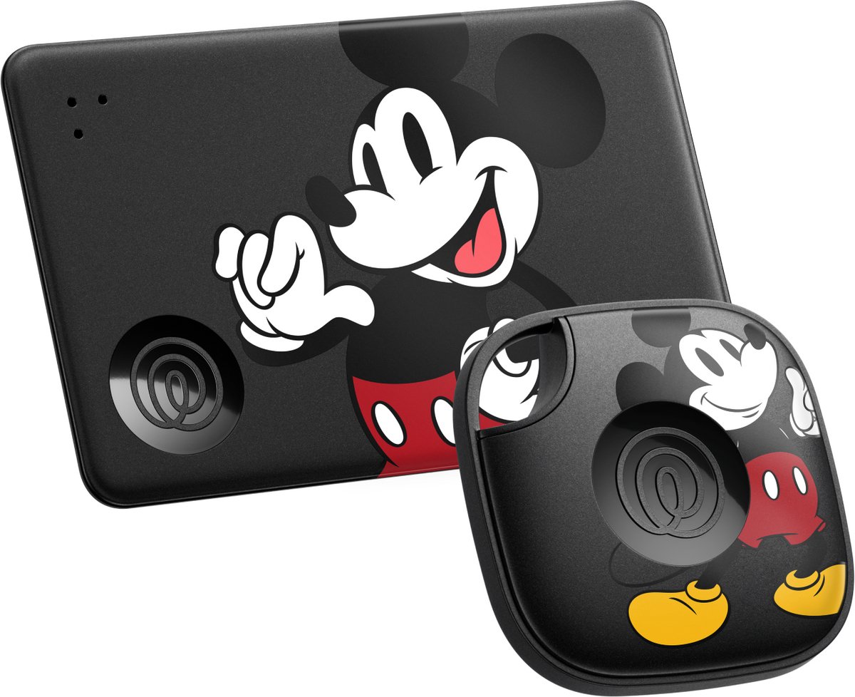 Life360 x Disney Tile - Starter Pack - Bluetooth-trackers en finders voor sleutels, portefeuilles, telefoonvinder en meer - Compatibel met iOS en Android - 2 stuks (zwart Tile/Slim) - Mickey