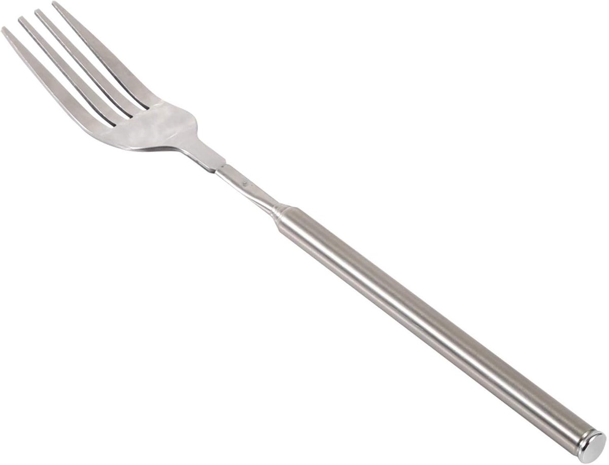 SnelShoppen - Uittrekbare Vork BBQ, Telescopische Vork voor Diner, Fruit, Dessert, RVS Bestek voor Hotdogs, Groenten, 22.1-64.5cm, Ideaal voor Camping