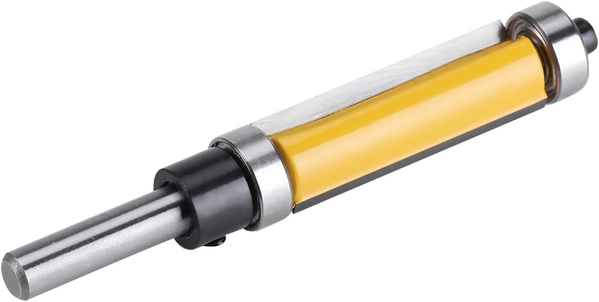 SnelShoppen - 1/2 Freesbits met Lager, Flush Trim Frees voor Houtbewerking, 1/4 Inch Schacht, Carbide, Geel, Voor Precisie Snijden en Trimwerk