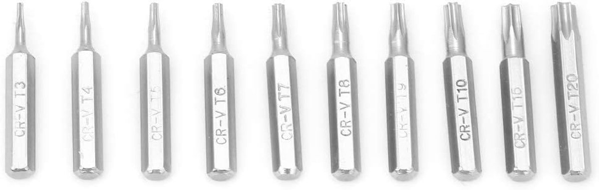 Schroevendraaier bits 10x4mm - Hex shank - T3 tot T20 - Ideaal voor elektronica reparatie - ShopVlot