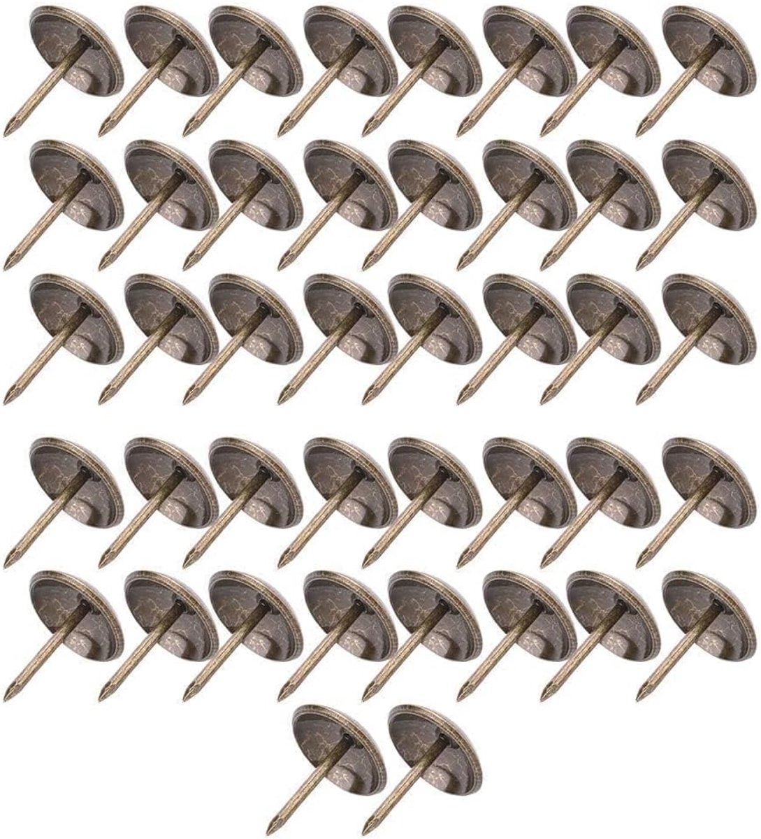 SnelShoppen - 50 Stuks Dikke Bekleding Spijkers Meubel Nagels Pinnen, Ronde Hoofd Decoratieve Duimspijkers voor Meubels, 16 x 20 mm, Stijlvolle Interi