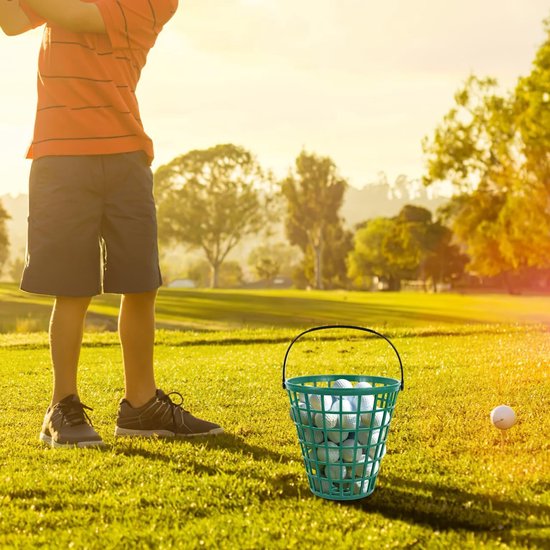 SnelShoppen - Golf bal mand met handvat, 75 stuks golfballen container, stapelbare emmers, roestbestendig, ideaal voor verenigingen en individuen, gro — afbeelding 4