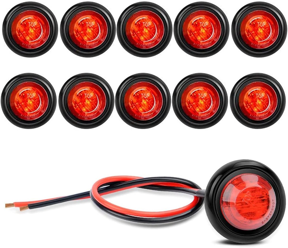 SnelShoppen - 10 Pack Waterdichte LED Lichten, LED Onderwater Verlichting, 12V Navigatie Lichten, Rood, Voor Tuin, Camping, Feest, Interieur
