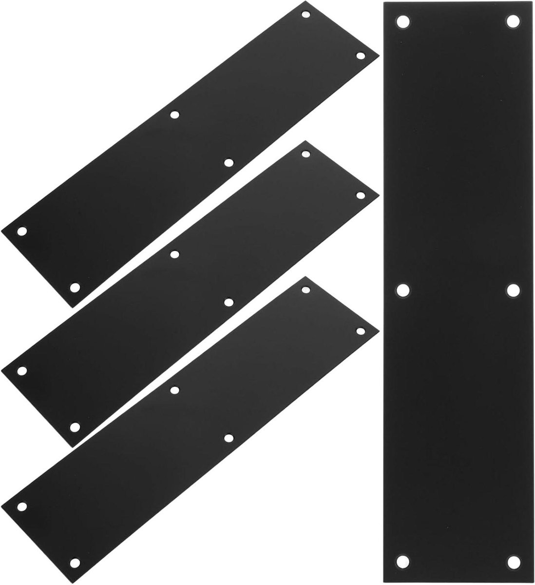 Deurstootplaten Metaal - Schopplaten Deur - Deur Beschermen - Roestvrij Staal - 76 x 293 cm - Zwart