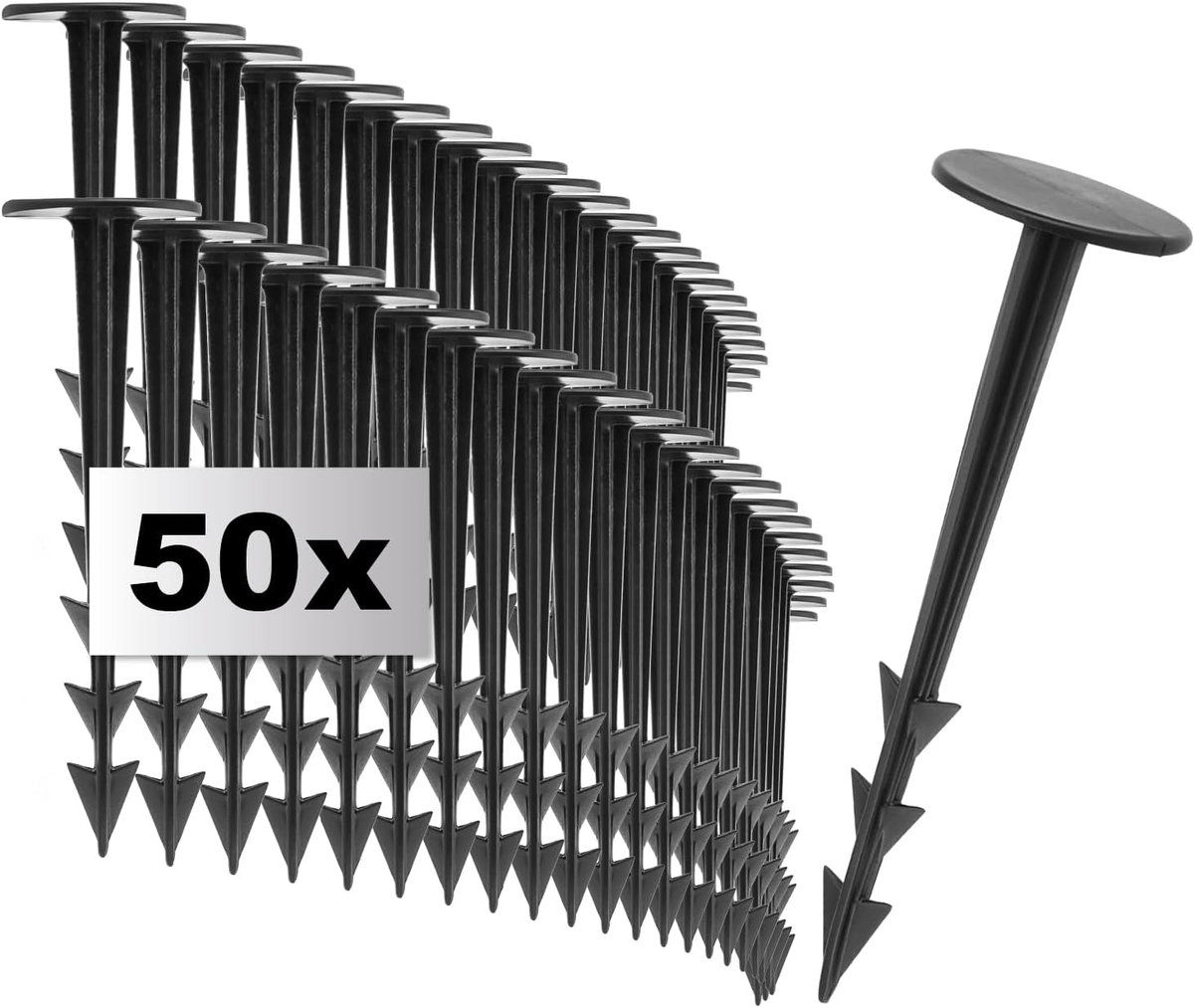 Grondpinnen 50 x - Kunststof grondankers - Stevige grip - Voor onkruiddoek en tuinbedekking - SnelShoppen