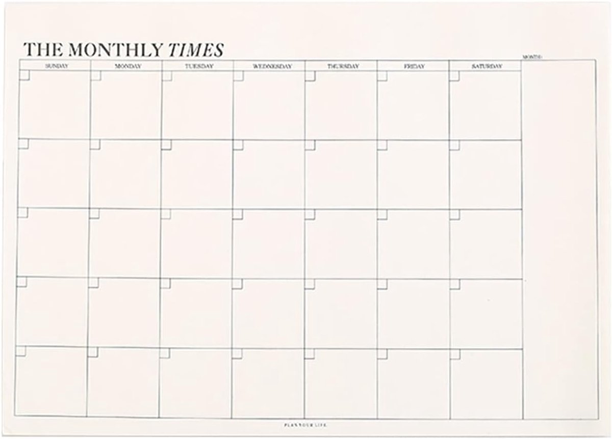 SnelShoppen - 60 Vellen Maandplanner A5, 245 x 175mm, Scheurbare Bladen, Productiviteitsplanner voor Thuis en Kantoor, Perfect voor Studenten en Werka