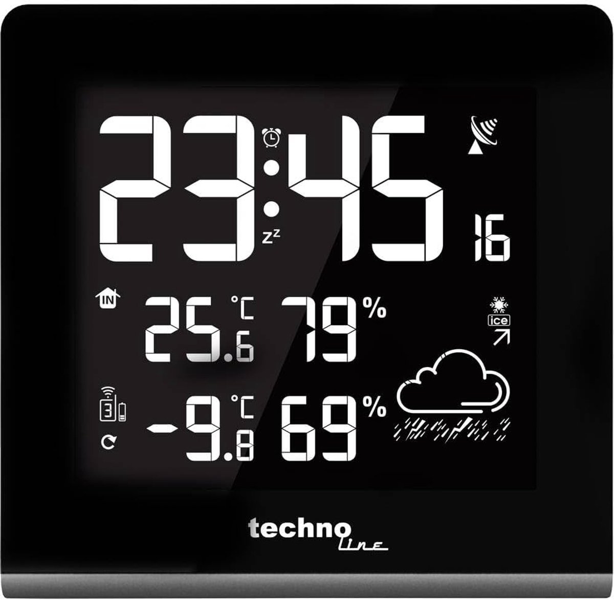 Weerstation moderne uitvoering - display in 256 kleuren - tijd- en datumsweergave - ideaal voor binnengebruik - SnelShoppen
