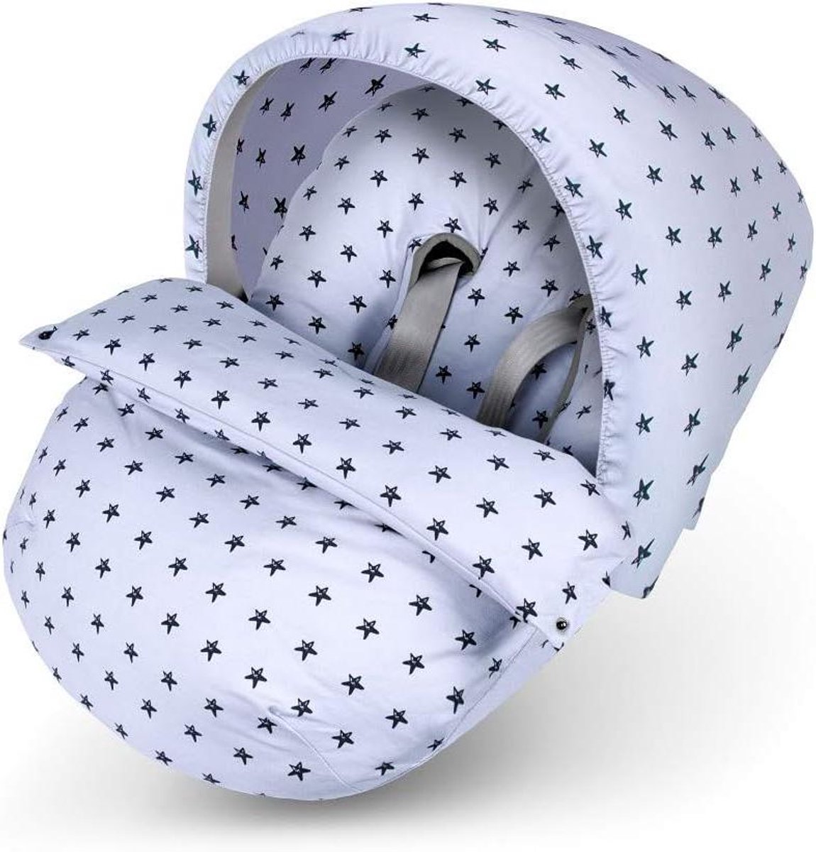 Voetenzak Baby - Babyslaapzak Kinderwagen - Reizen met Baby - Verwijderbare Vulling - 57 x 37 x 9 cm - Blauw