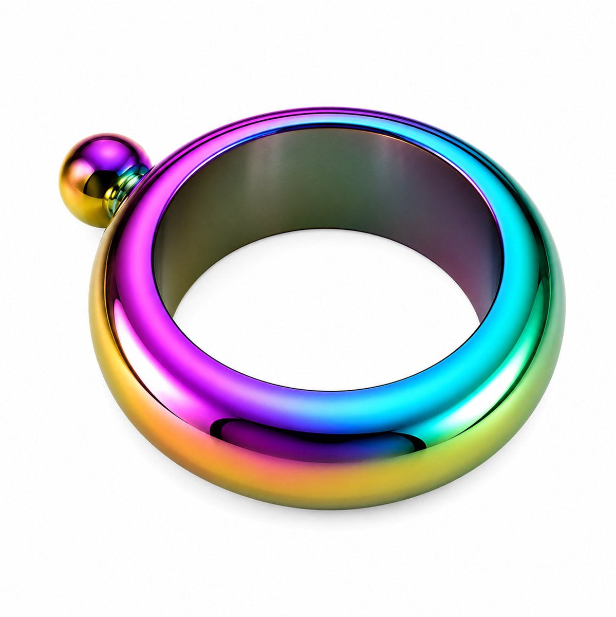 KIMU® Festival Drank Armband Regenboog 100 ml - Geheime Smokkel Fles RVS Gadget - Flesje Zakfles Veldfles Drinkfles Zakflacon Drankfles Drinkflesje Festival