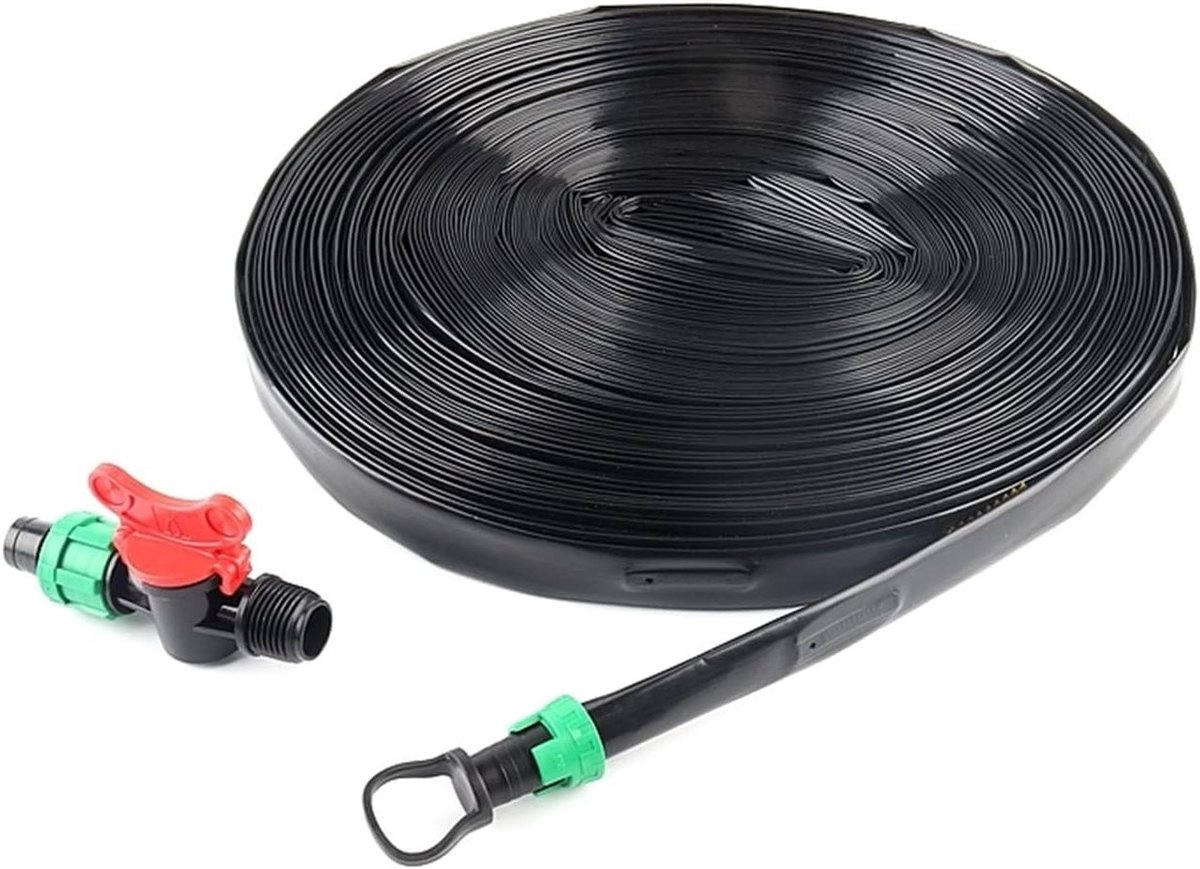 Druppelslang Set - Irrislang Tuin - Planten Water Geven - Zelfbewaterend Systeem - 2x50 m - Zwart