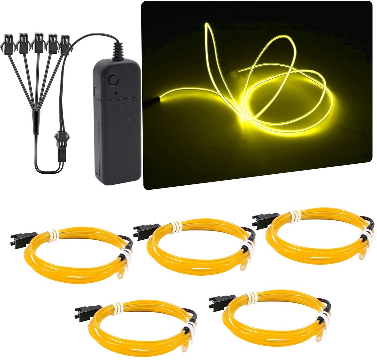 Omgoods - 1M Neon EL Draad met 3V Batterijbox voor Decoratie