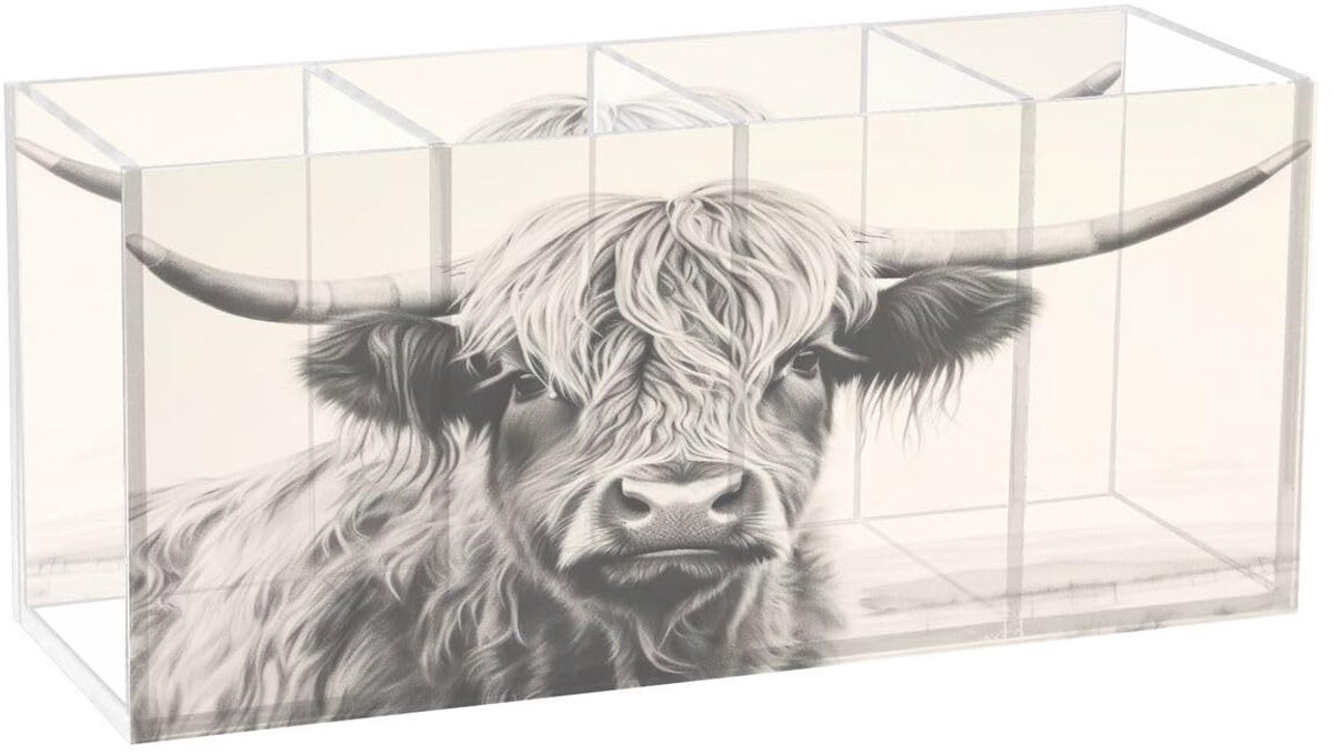 Omgoods - Acryl Pennenhouder met 4 Compartimenten voor Bureau