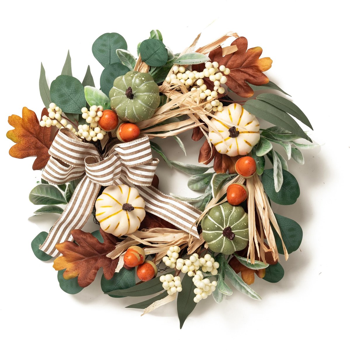 Omgoods - Herfst Wreath met Pompoenen en Eucalyptus voor Binnendecoratie