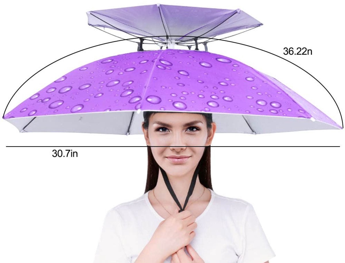 Omgoods - Paraplu Hoed met Elastische Band voor Bescherming Tegen Weer