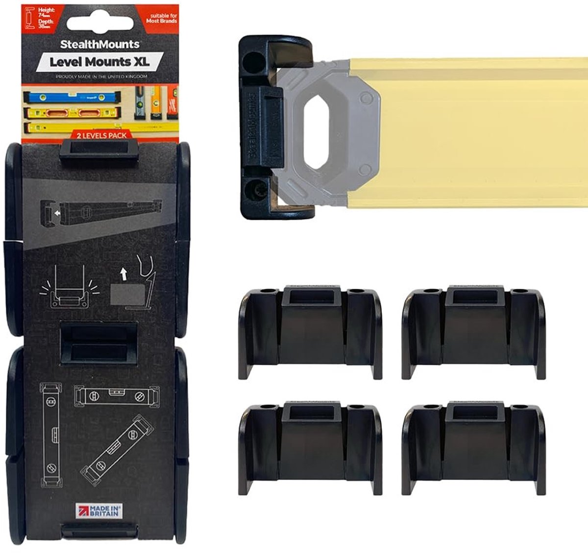 Omgoods - Universele Level Holder XL met Vergrendeling (2 Pack)