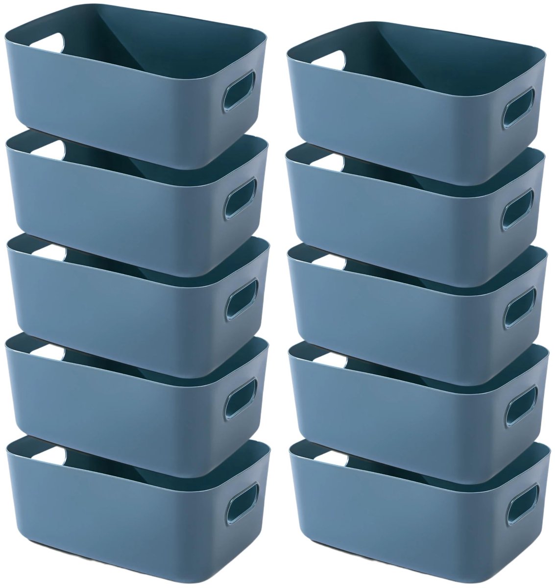 Omgoods - Set van 10 Plastic Opbergdozen met Handvatten voor Keuken en Badkamer