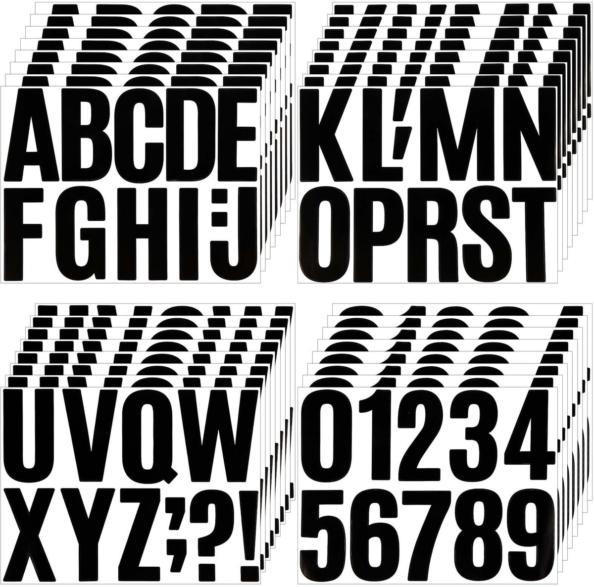 Omgoods - Grote Zelfklevende Letterstickers - Zwart, 336 Stuks