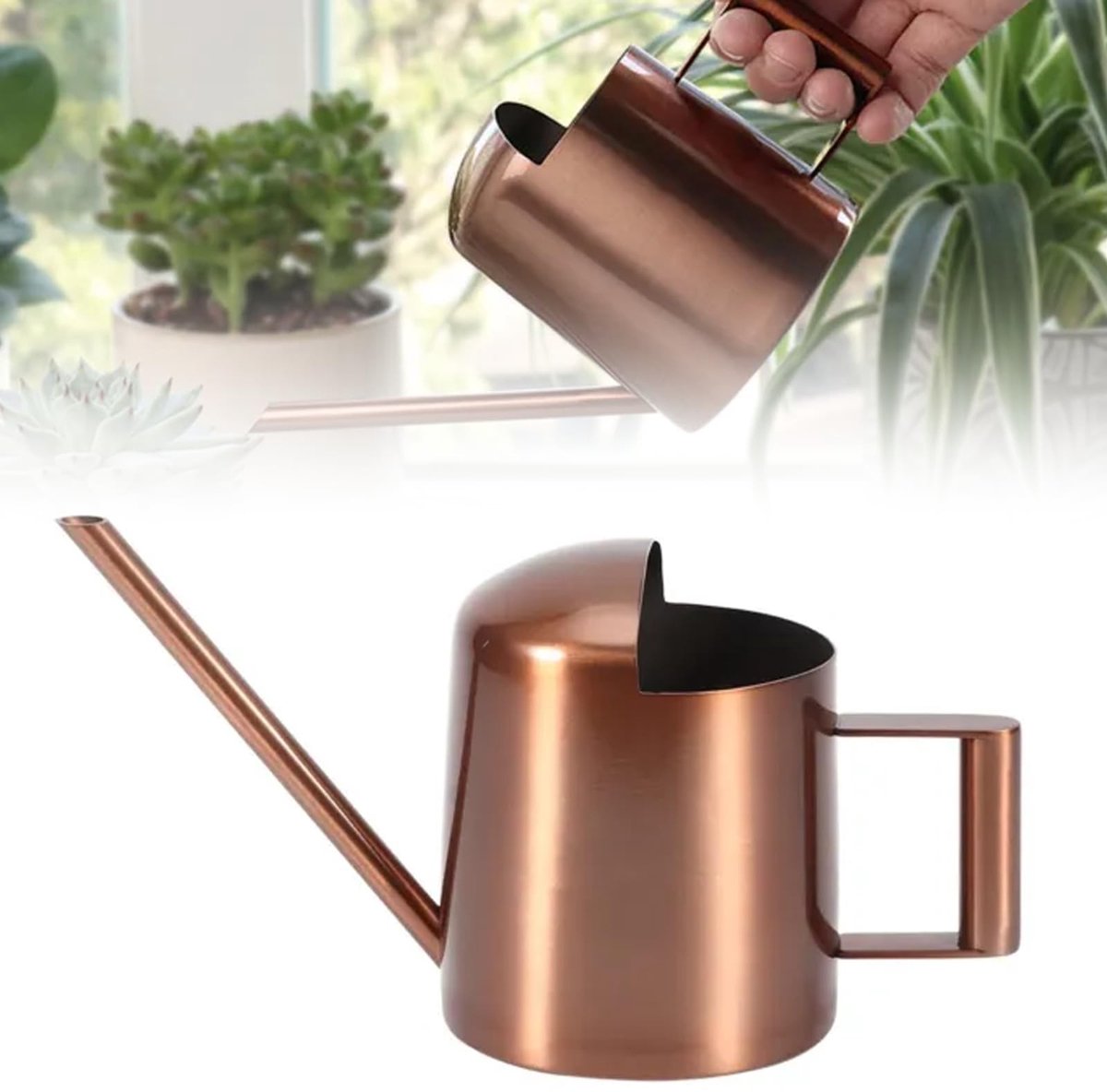 Omgoods - Roestvrijstalen Mini Gieter 300 ml - Perfect voor Kamerplanten