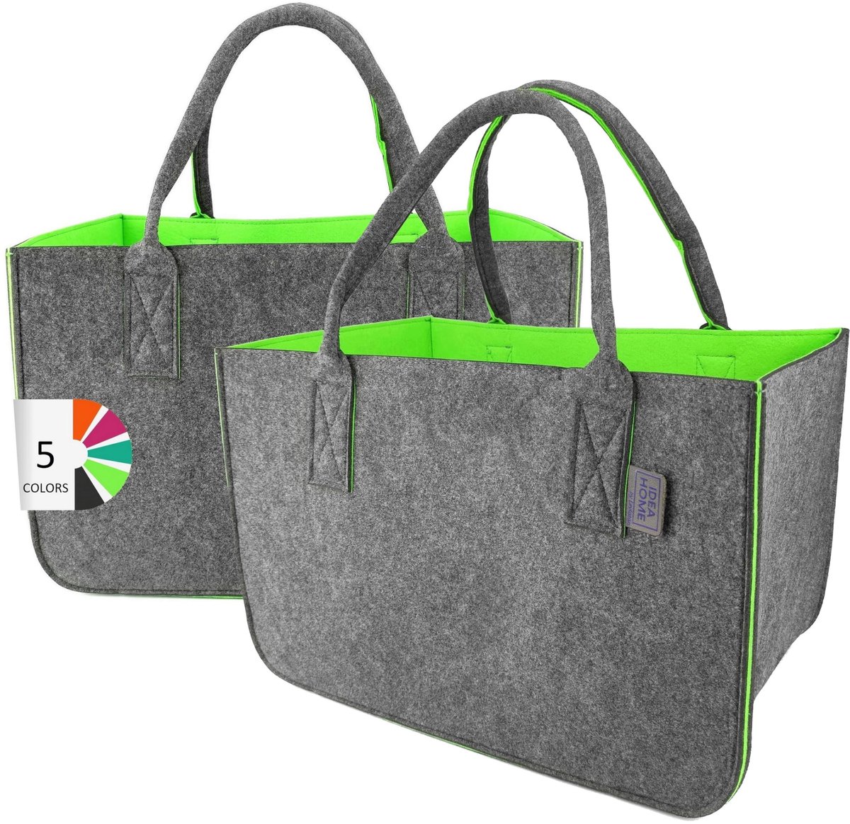Omgoods - Grote Vouwbare Shopper van Vilt, 30 Liter, Donkergrijs