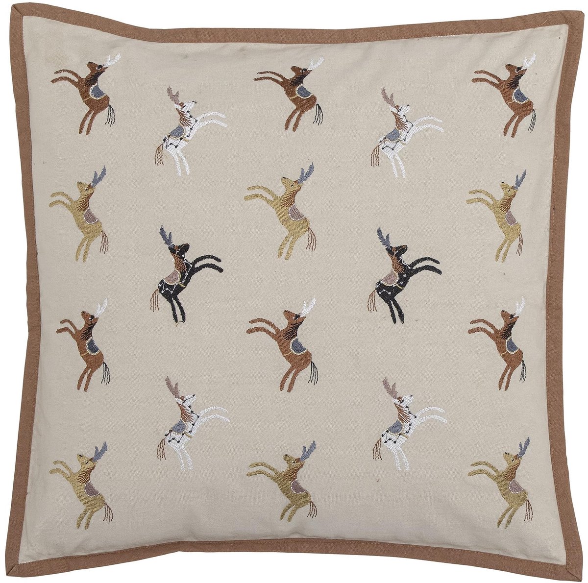 Omgoods - Decoratieve Kussen met Dierenmotief 40 x 40 cm Bruin