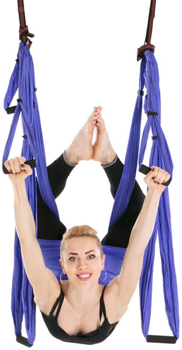 Omgoods- Aerial Yoga Hangmat Hoogwaardig Materiaal - Verstelbare Hoogte - Anti-zwaartekracht - Inversie Swing - Blessurevrije Oefening - Ademend Nylon