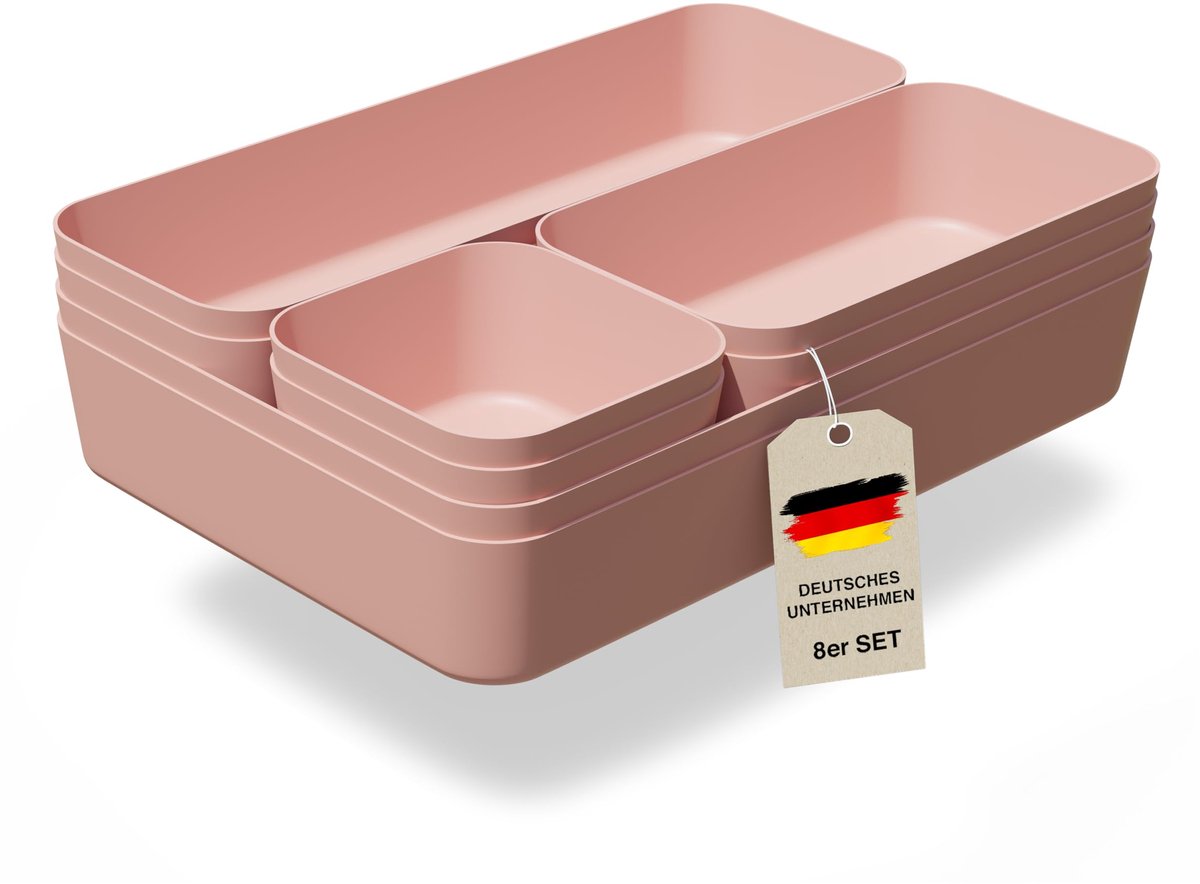 Omgoods- Lade Organizer Set van 8 - Bureau Organizer - Ladeverdelers - Duurzaam - Antislip - Ideaal voor Kantoor/Huishouden - Opbergdozen