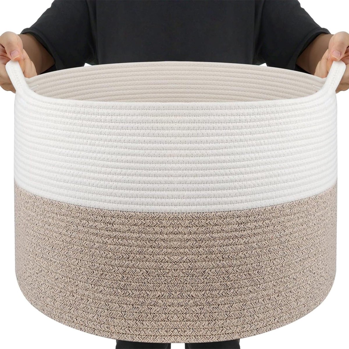 Omgoods - Opbergmand van Katoen, Grote Vouwbare Wasmand voor Kleding en Speelgoed, 68L