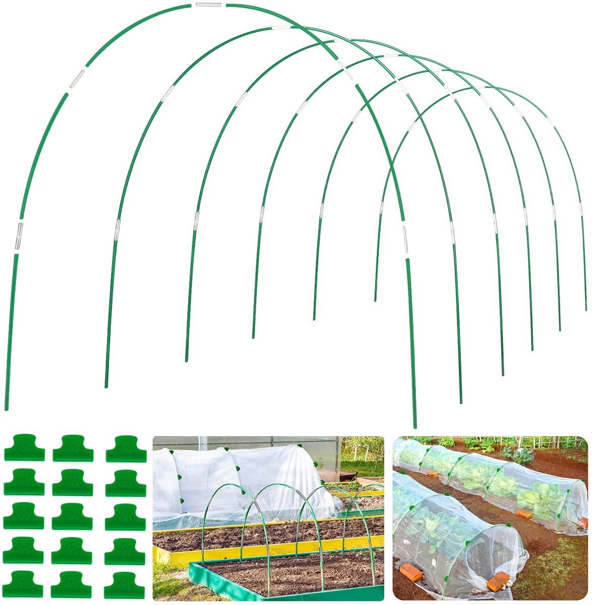Omgoods - Set van 6 Tuin Hoepels van RVS, Ideaal voor Groenteteelt