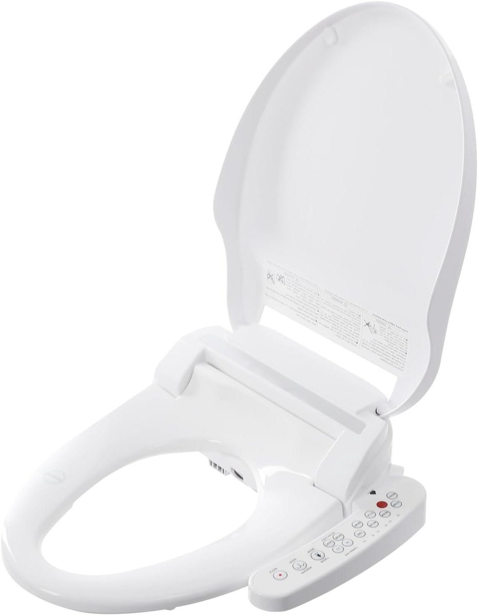 Bidet Toiletbril - Douche WC Opzetstuk - Persoonlijke Hygiëne - Verstelbare Temperatuur - 51x39 cm - Wit