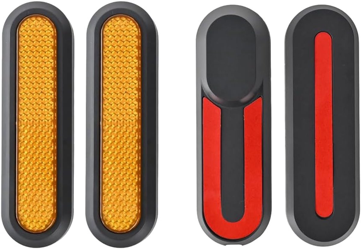 Set of 4 Side Covers Plastic Rear Lights Compatible with Xiaomi 4Lite Electric Scooter, Red and Orange - ShopVlot