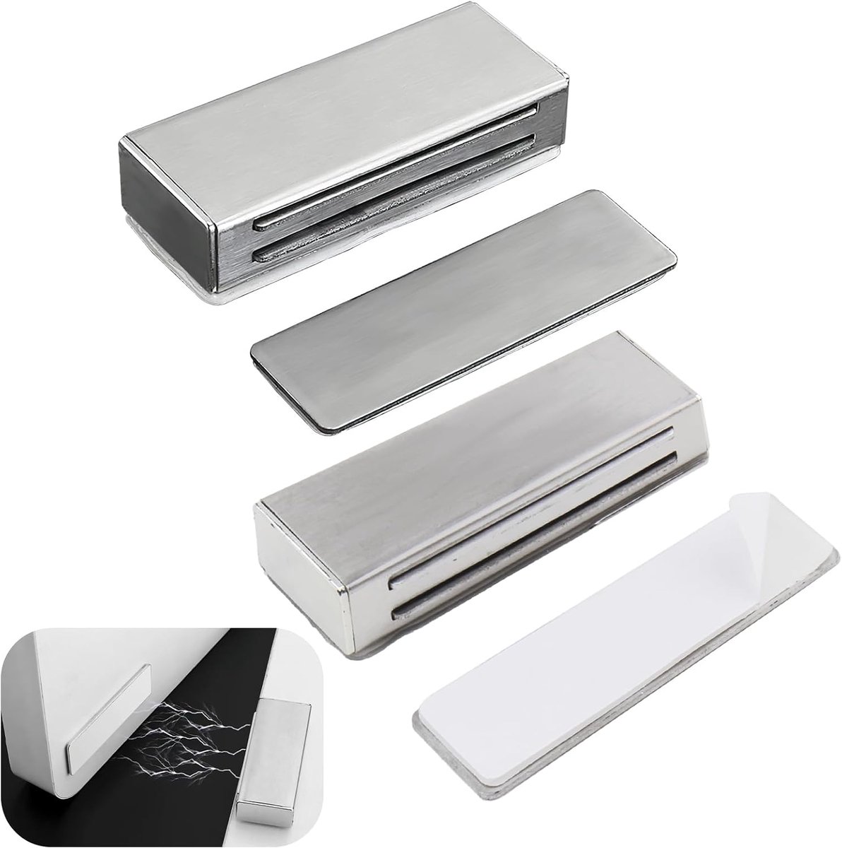 Magnetische deurmagneten 2 stuks - sterke hechting - zonder boren - ideaal voor kasten en lades - SnelShoppen