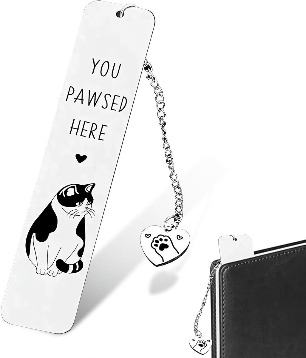 Bookmark Cat Metal Bookmark, Personalized Inspirational Bookmark with Cat Pendant, Bookmark for Students, Teachers - ShopVlot