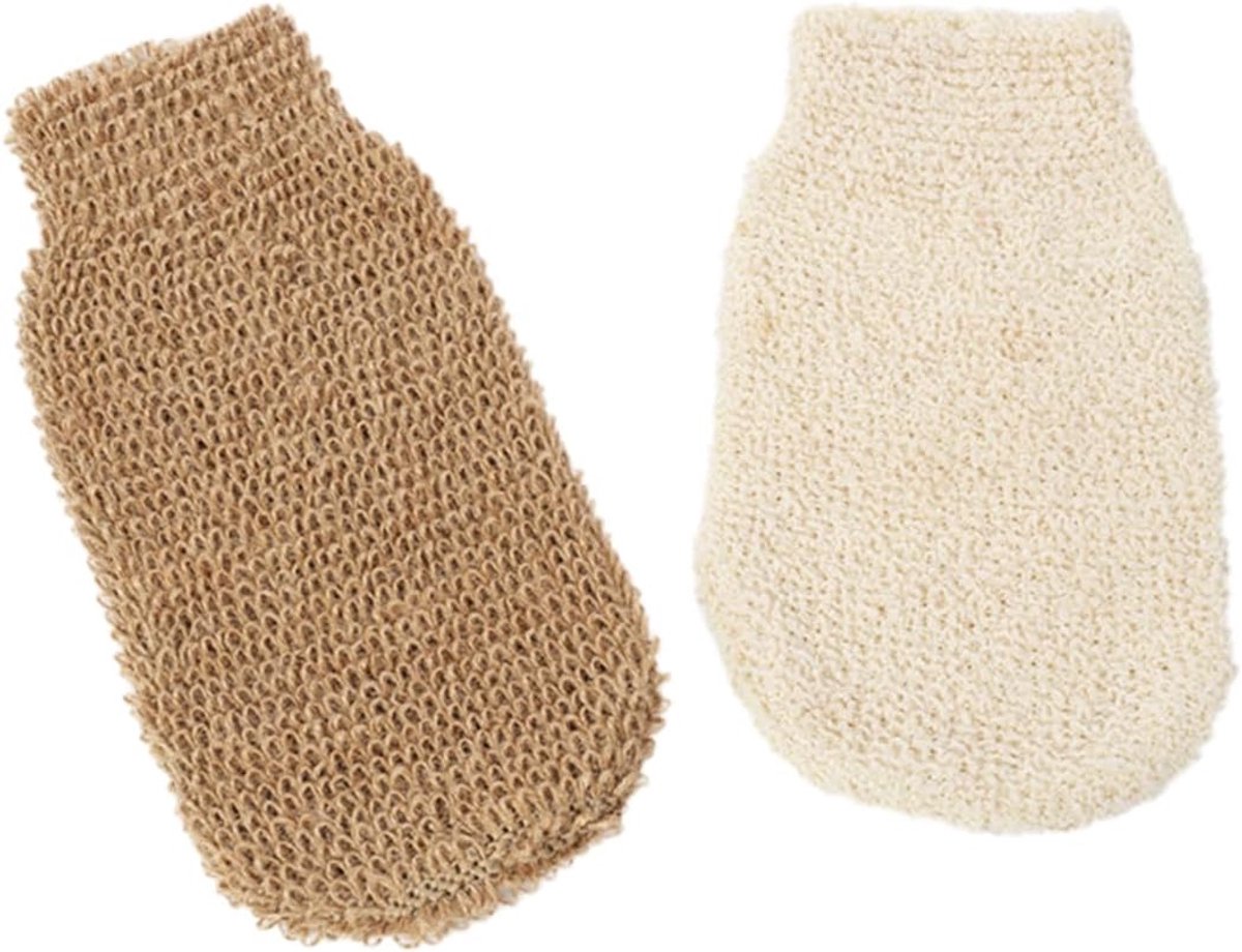 Lichaamsscrub handschoenen - 2 Stuks - Jute - Diepe reiniging voor een frisse huid - SnelShoppen