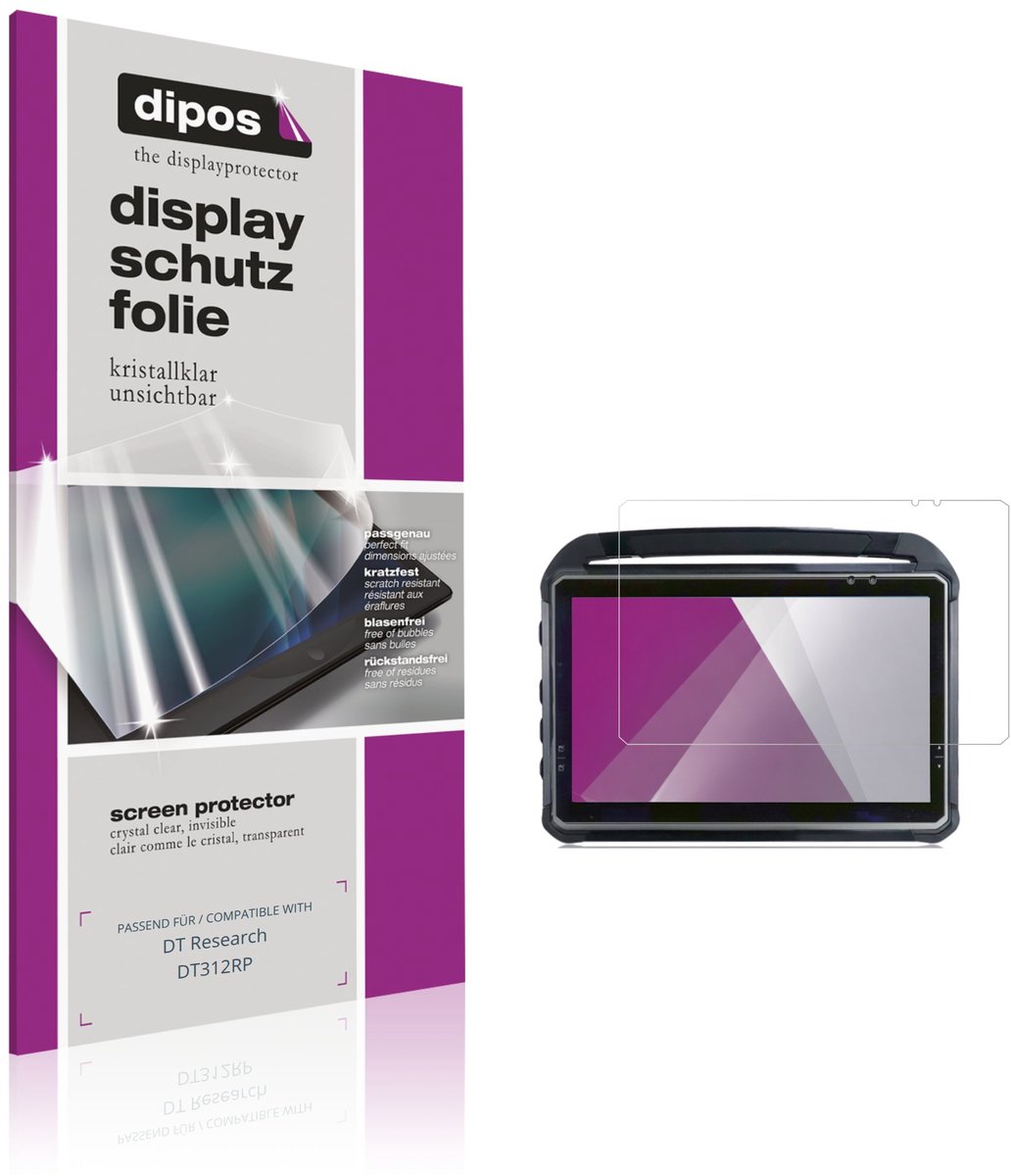 dipos – 2x Beschermfolie geschikt voor DT Research DT312RP | Krasbestendige & heldere Screenprotector Ultra-Thin