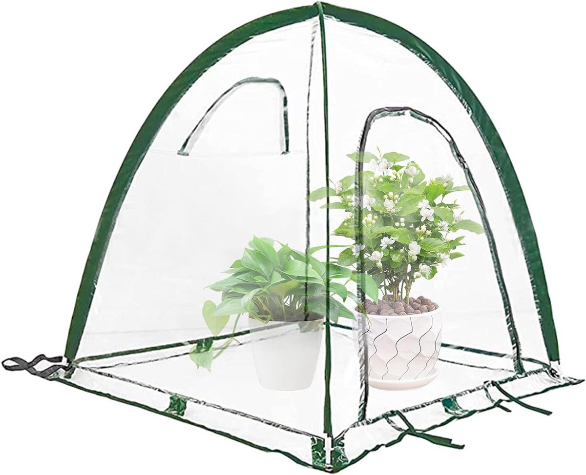 Draagbare Broeikas - Pop-up Kas Plantentent - Planten Kweken - Verstelbare Ventilatie - 92 x 92 x 10 cm - Transparant