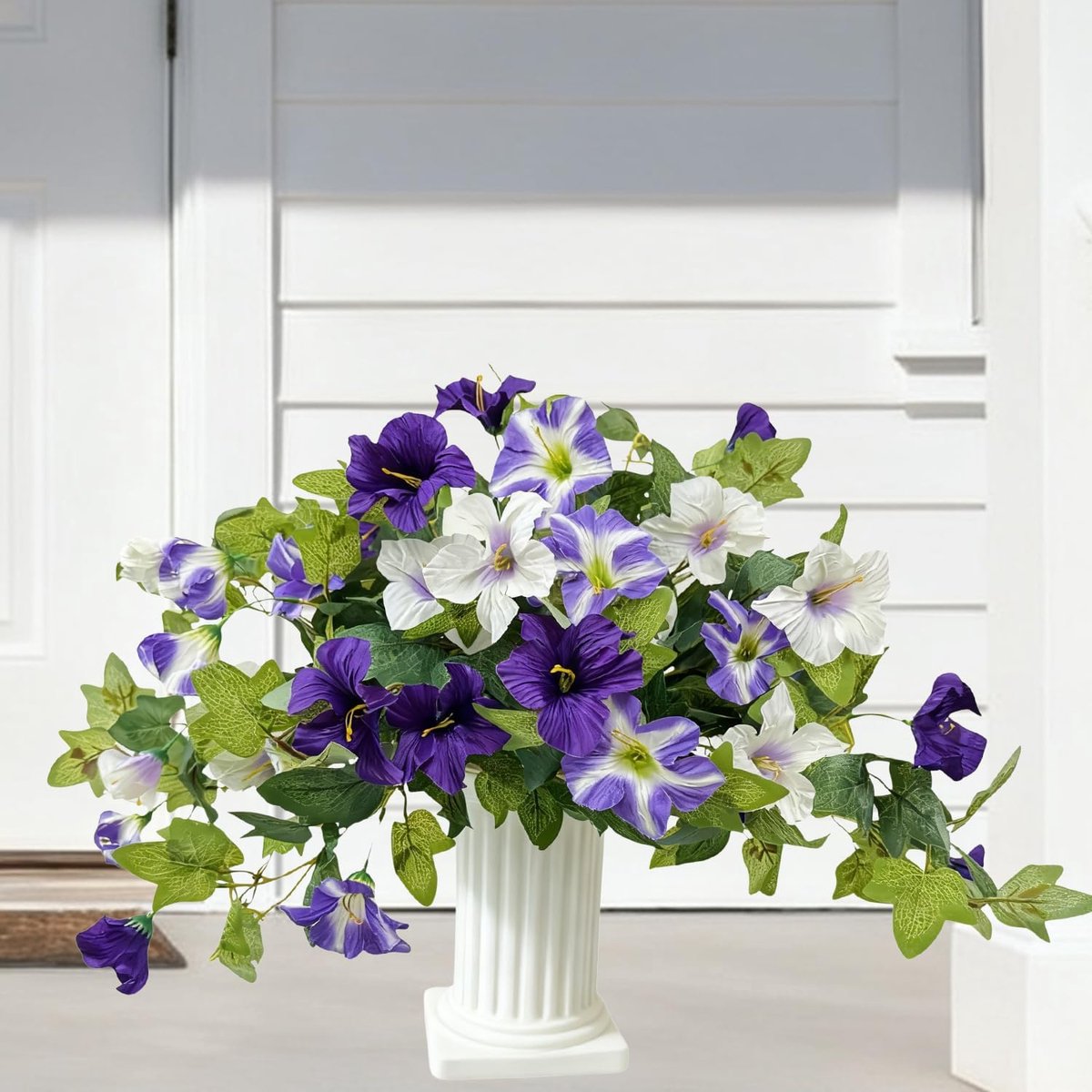 Kunstbloemen Outdoor UV-bestendig Home Decor Nepbloemen Petunia's Geen Vervagen Bloemen Faux Planten Tuin Veranda Venster Balkon Tuin Decoreren Faux Zijde Bloemen Voor Hangende Manden Planter