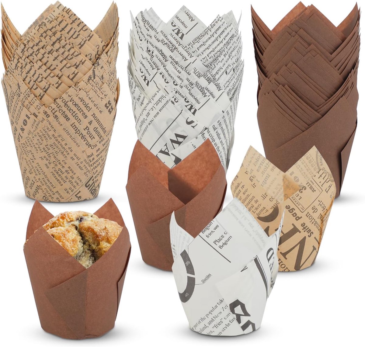 Muffin moulds 150 stuks - Tulip papier - Veilig en hittebestendig - Perfect voor feestjes - ShopVlot