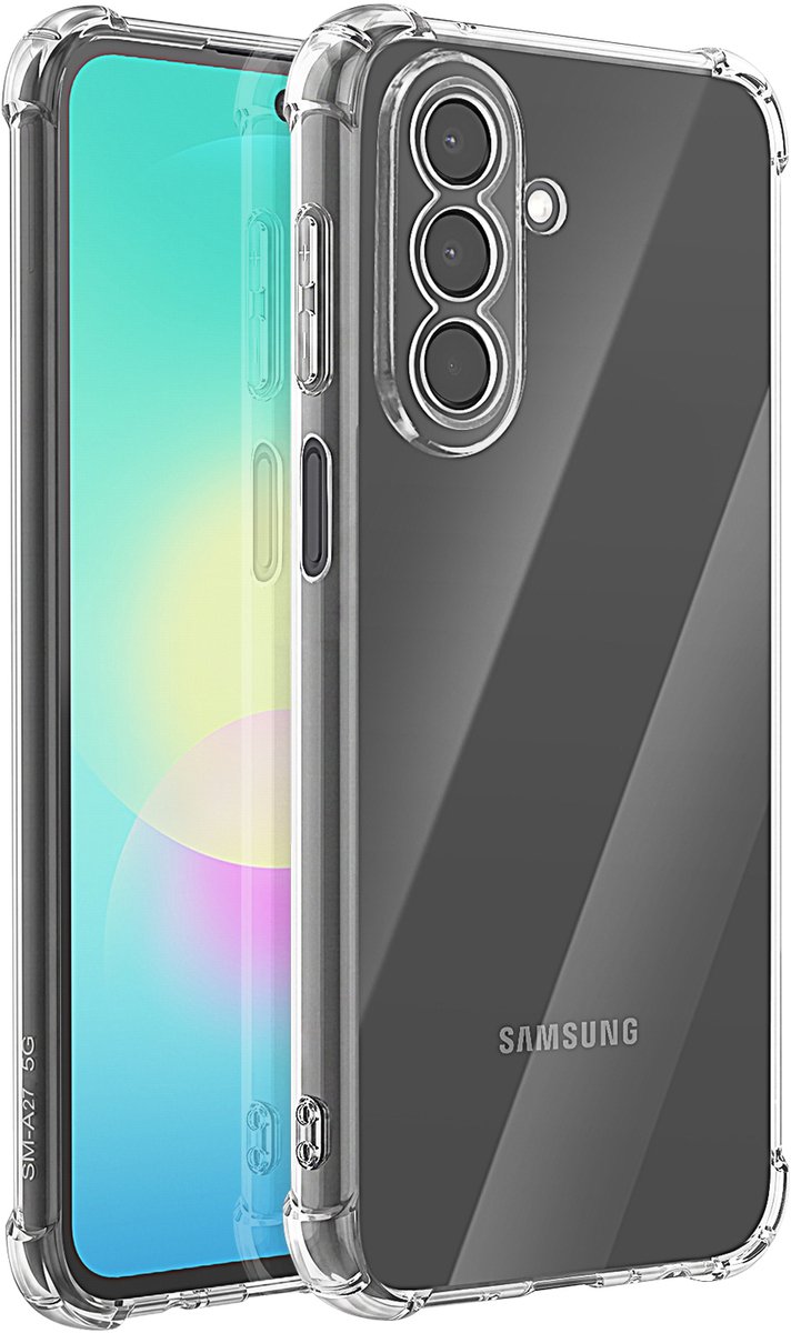 Mayaxess, Hoesje Geschikt voor Samsung Galaxy A27 5G Schokbestendig met Versterkte Hoeken, Transparant