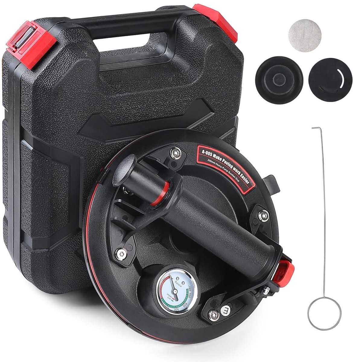 Suction cup voor tegels met manometer - 8 inch vacuümzuiger - max. belasting 220 kg - ShopVlot