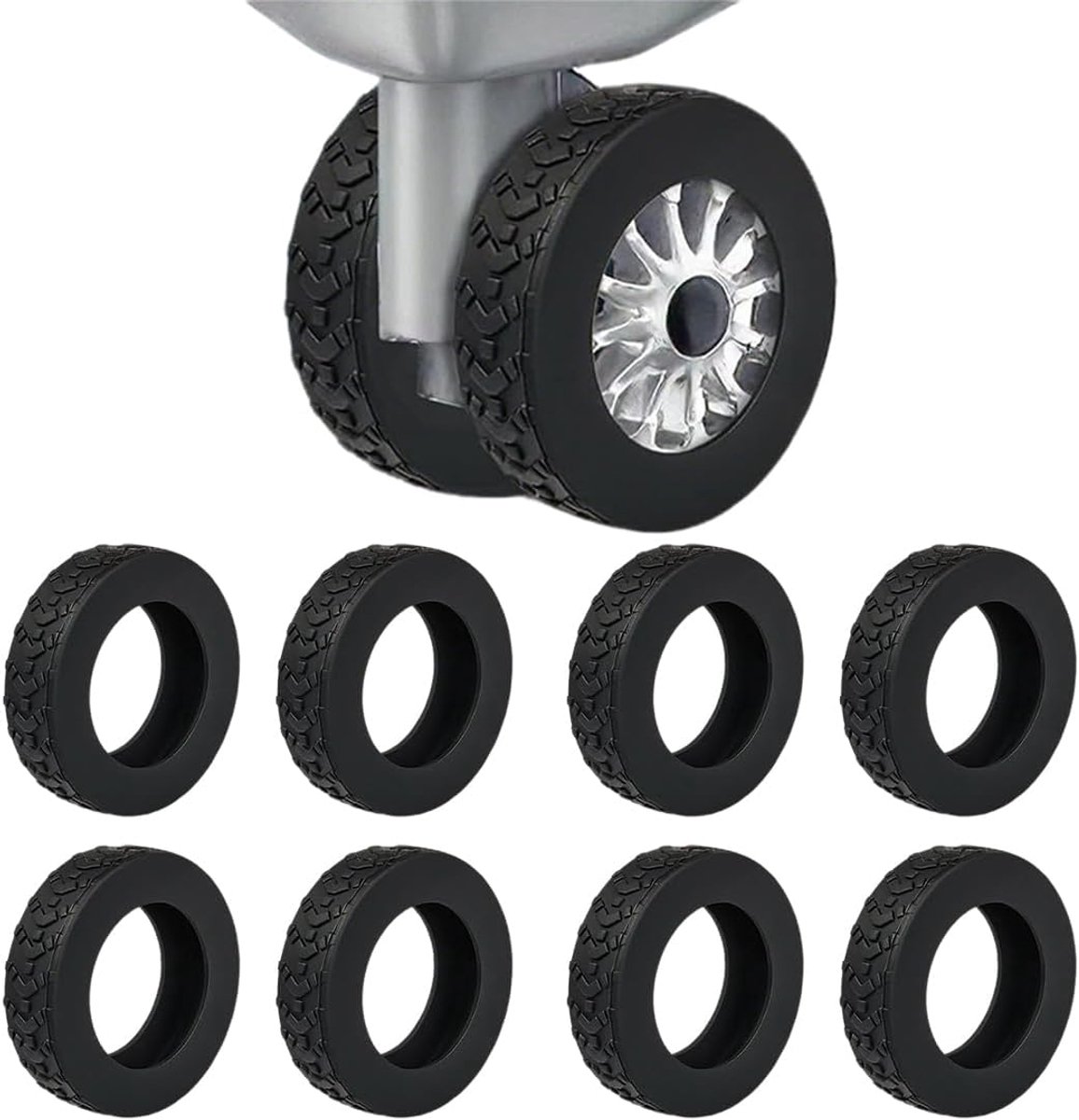 Pack of 8 Silicone Wheel Covers Luggage Wheel Covers Luggage Wheel Protector Luggage Non-Slip Noise Reducing Wheel - ShopVlot