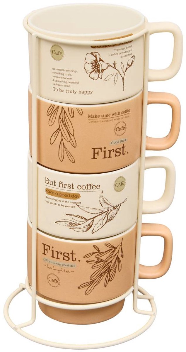 Rack de 4 Mugs S Wellness 220 ml