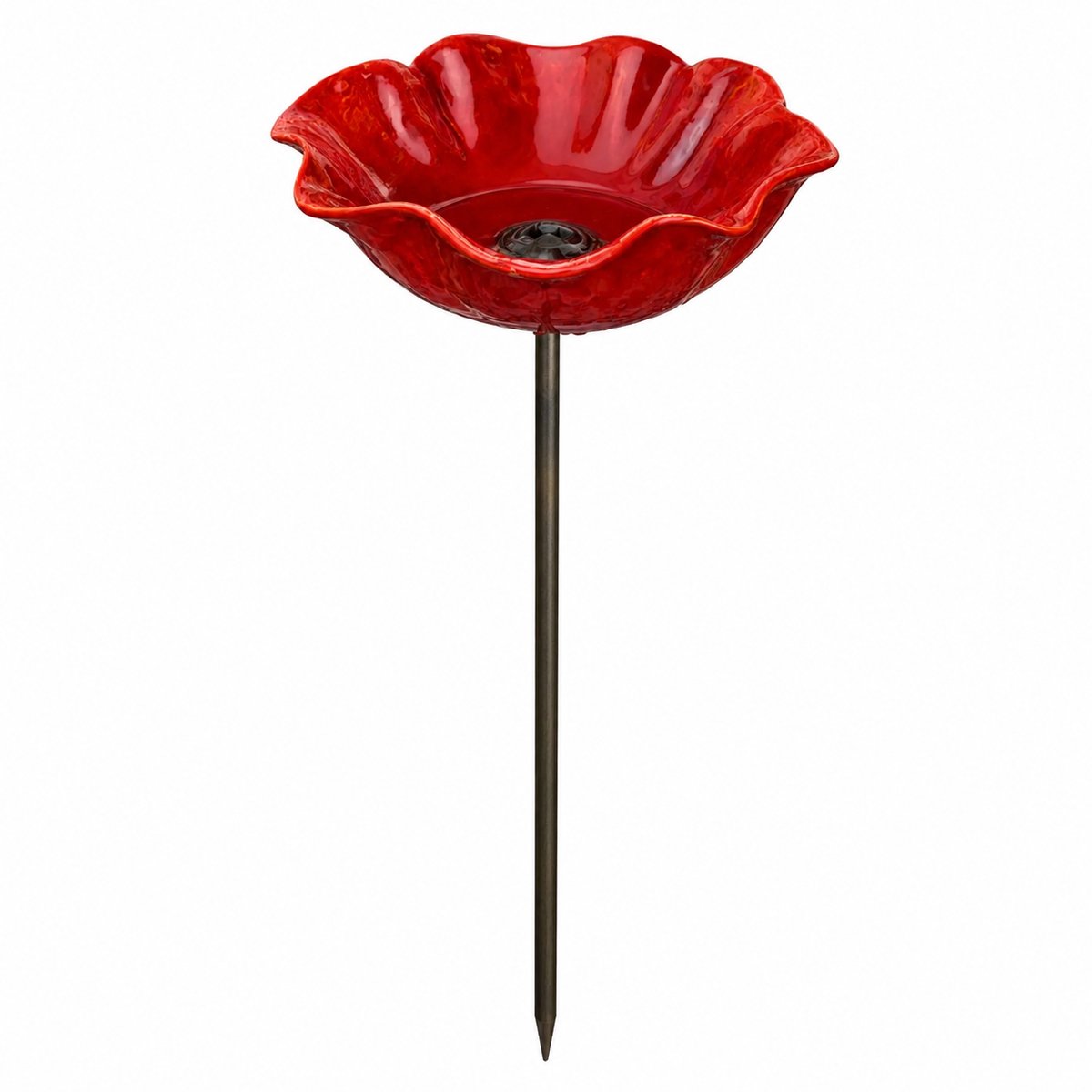 Home & Marker - Vogelbadje op Steeker - Metalen Bloem Vogeldrinkbak & Bijendrinkbak - 60 cm - Weerbestendige Tuindecoratie voor Tuin & Terras - METALLEAF